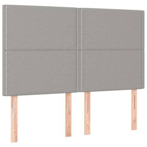Krevet box spring s madracem LED svjetlosivi 140x200 cm tkanina - Svjetlosiva 140 x 200 cm Obično s čavlima Cijena