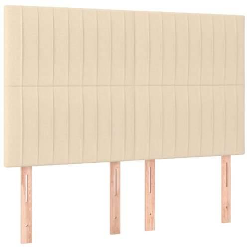 Krevet box spring s madracem LED krem 140x200 cm od tkanine - Krema 140 x 200 cm Okomite pruge Cijena