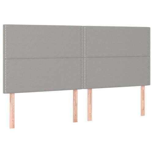 Krevet box spring s madracem LED svjetlosivi 180x200 cm tkanina - Svjetlosiva 180 x 200 cm Obično s čavlima Cijena