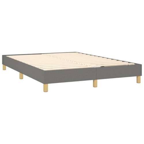 Krevet box spring s madracem LED tamnosivi 140x200 cm tkanina - Tamno siva 140 x 200 cm Obično s čavlima Cijena
