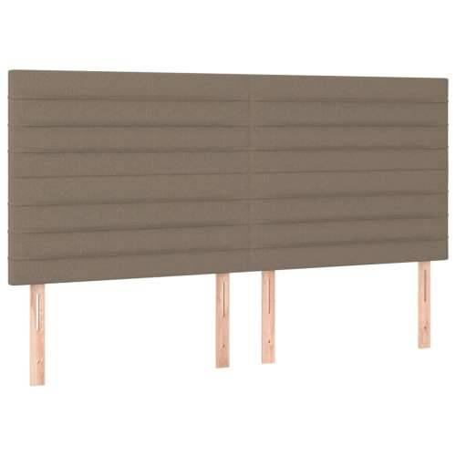 Krevet box spring s madracem LED smeđesivi 200x200 cm tkanina - Sivo-smeđa 200 x 200 cm vodoravne pruge Cijena