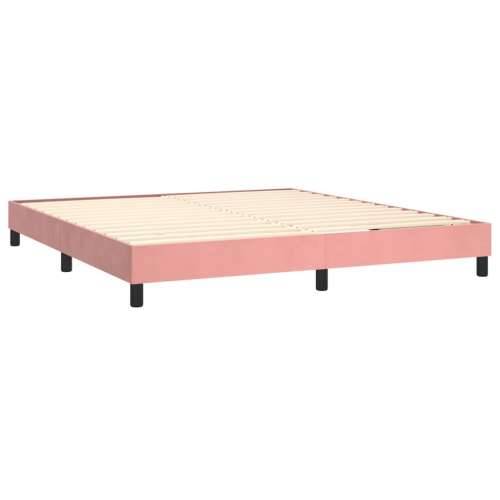 Krevet s oprugama i madracem ružičasti 160x200 cm baršunasti Cijena