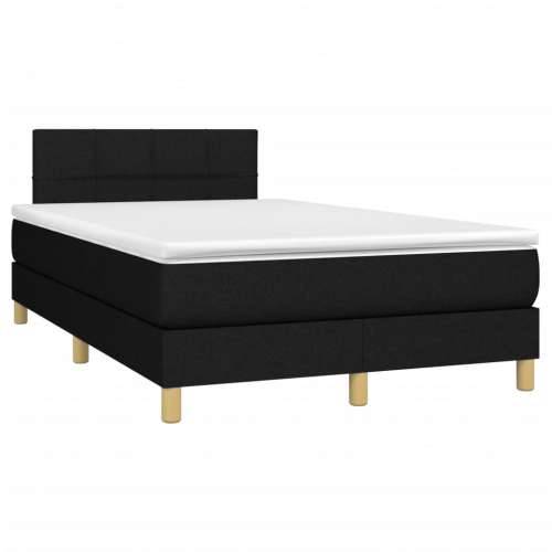 Krevet box spring s madracem LED crni 120 x 200 cm od tkanine - Crna 120 x 200 cm Blok s kvadratima Cijena