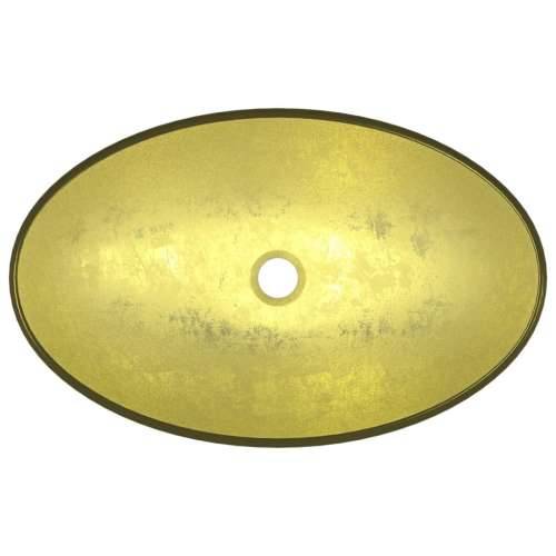 Umivaonik od kaljenog stakla 54,5 x 35 x 15,5 cm zlatni Cijena