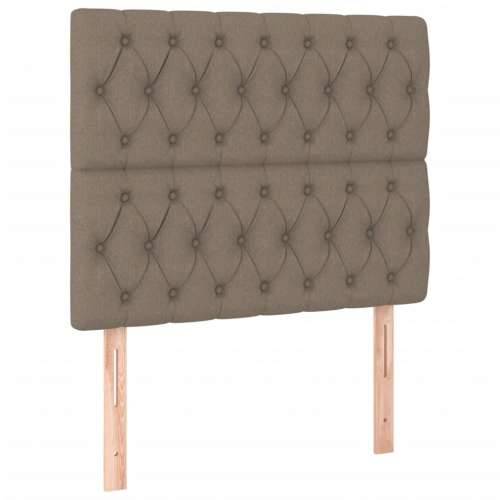 Krevet box spring s madracem LED smeđesivi 120 x 200 cm tkanina - Sivo-smeđa 120 x 200 cm Dizajn s gumbima Cijena