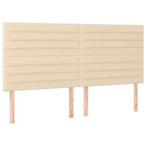 Krevet box spring s madracem LED krem 160x200 cm od tkanine - Krema 160 x 200 cm vodoravne pruge Cijena