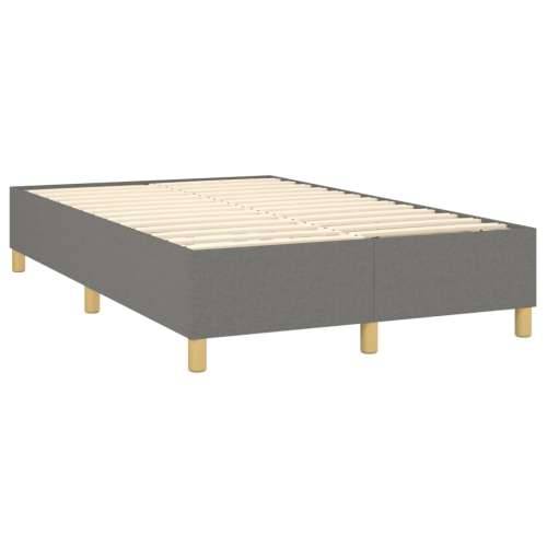 Krevet box spring s madracem LED tamnosivi 120 x 200 cm tkanina - Tamno siva 120 x 200 cm Okomite pruge Cijena