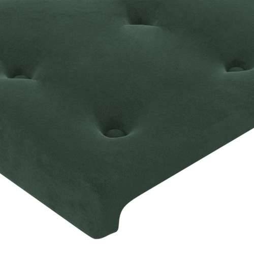 Krevet box spring s madracem LED tamnozeleni 120x200 cm baršun - Tamnozelena 120 x 200 cm gumbi Cijena
