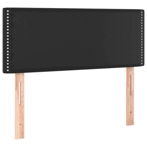 Krevet box spring s madracem LED crni 120x200cm od umjetne kože - Crna 120 x 200 cm Obično s čavlima Cijena