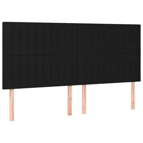 Krevet box spring s madracem LED crni 200x200 cm od tkanine - Crna 200 x 200 cm Okomite pruge Cijena