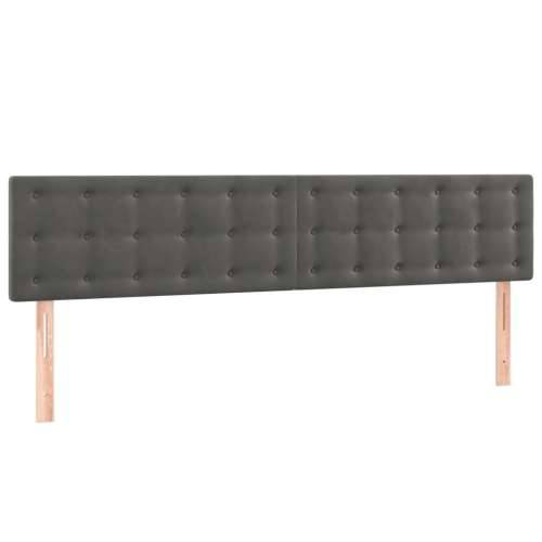 Krevet box spring s madracem LED tamnosivi 200x200 cm baršun - Tamno siva 200 x 200 cm gumbi Cijena
