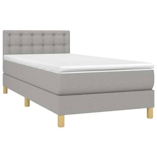 Krevet box spring s madracem LED svjetlosivi 80x200 cm tkanina - Svjetlosiva 80 x 200 cm gumbi Cijena