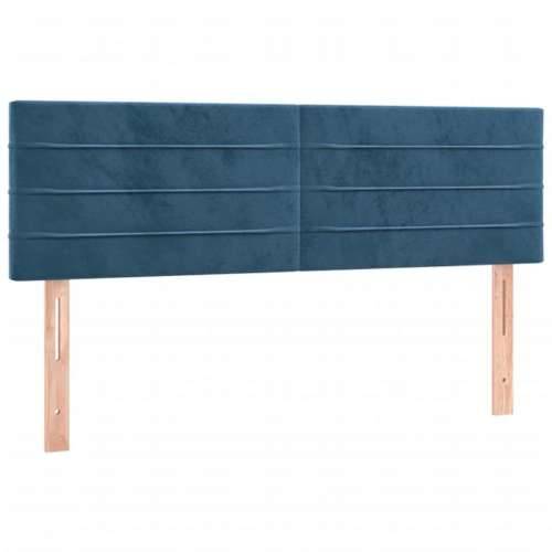Krevet box spring s madracem LED tamnoplavi 140x200 cm baršun - Tamno plava 140 x 200 cm vodoravne pruge Cijena