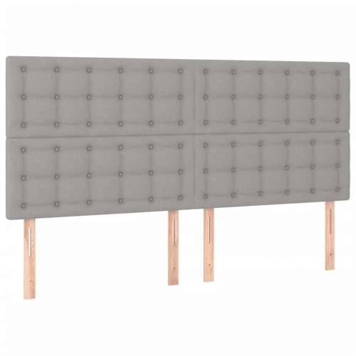 Krevet box spring s madracem LED svjetlosivi 180x200 cm tkanina - Svjetlosiva 180 x 200 cm gumbi Cijena