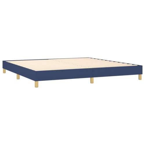 Krevet box spring s madracem LED plavi 200x200 cm od tkanine - Plava 200 x 200 cm Gladak dizajn Cijena