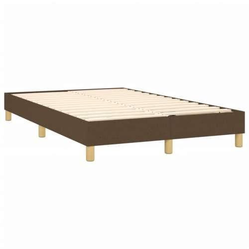 Krevet box spring s madracem LED tamnosmeđi 120x200 cm tkanina - Tamno smeđa 120 x 200 cm Okomite pruge Cijena