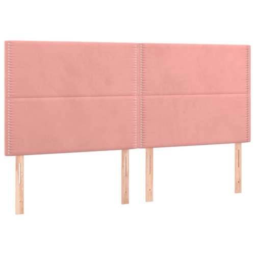 Krevet box spring s madracem LED ružičasti 160x200cm baršunasti - Ružičasta 160 x 200 cm Obično s čavlima Cijena