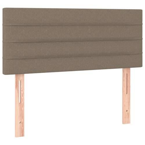 Krevet box spring s madracem LED smeđesivi 120 x 200 cm tkanina - Sivo-smeđa 120 x 200 cm vodoravne pruge Cijena