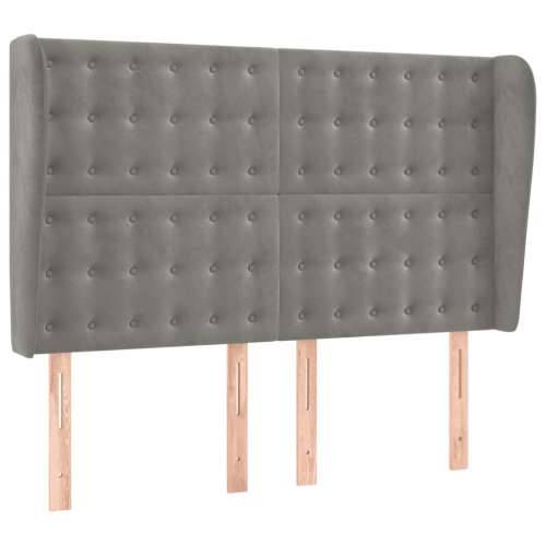 Krevet box spring s madracem LED svjetlosivi 140x200 cm baršun - Svjetlosiva 140 x 200 cm gumbi Cijena
