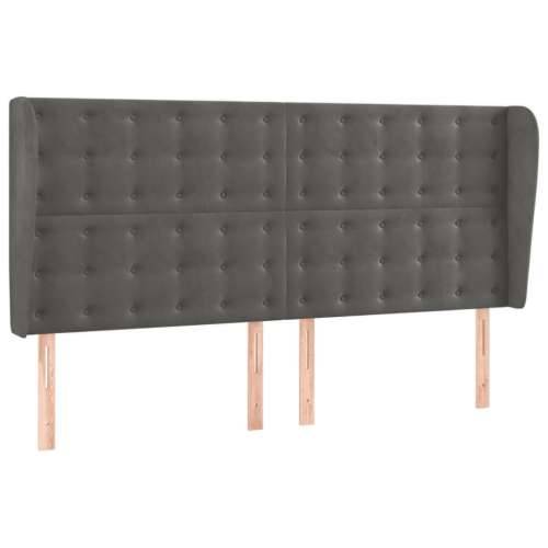 Krevet box spring s madracem LED tamnosivi 180x200 cm baršun - Tamno siva 180 x 200 cm gumbi Cijena