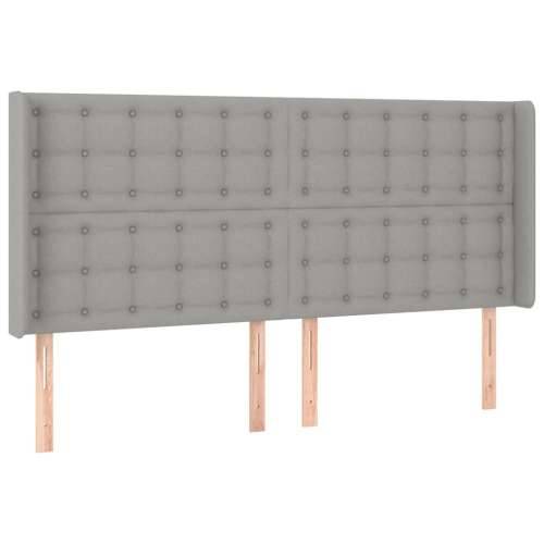 Krevet box spring s madracem LED svjetlosivi 200x200 cm tkanina  - Svjetlosiva 200 x 200 cm gumbi Cijena