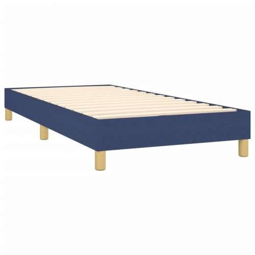 Krevet box spring s madracem LED plavi 100x200 cm od tkanine - Plava 100 x 200 cm Okomite pruge Cijena