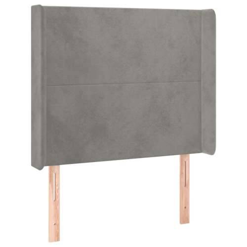 Krevet box spring s madracem LED svjetlosivi 80x200 cm baršun - Svjetlosiva 80 x 200 cm Gladak dizajn Cijena