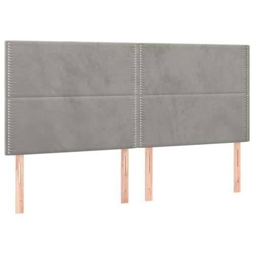 Krevet box spring s madracem LED svjetlosivi 180x200 cm baršun - Svjetlosiva 180 x 200 cm Obično s čavlima Cijena