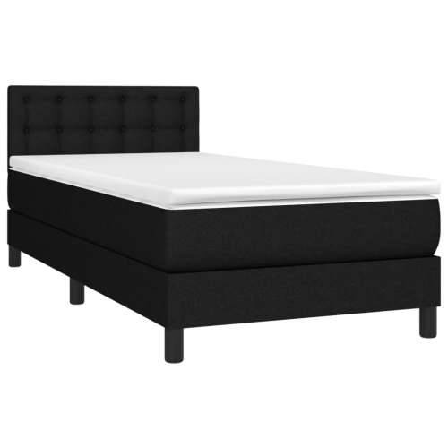 Krevet box spring s madracem LED crni 100x200 cm od tkanine - Crna 100 x 200 cm gumbi Cijena