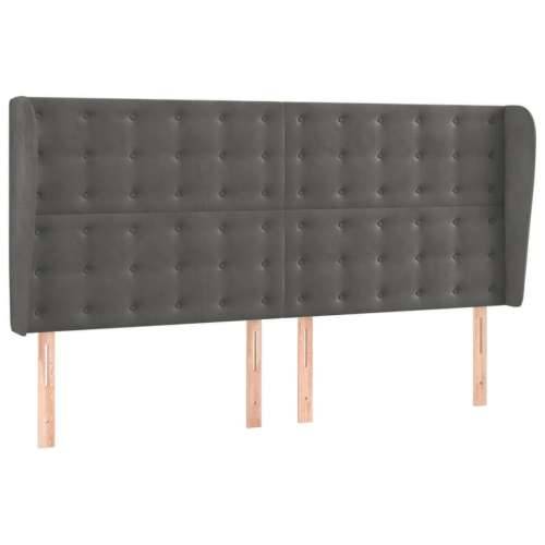 Krevet box spring s madracem LED tamnosivi 160x200 cm baršun - Tamno siva 160 x 200 cm gumbi Cijena