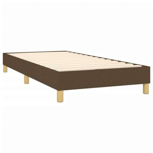 Krevet box spring s madracem LED tamnosmeđi 80 x 200 cm tkanina - Tamno smeđa 80 x 200 cm Okomite pruge Cijena