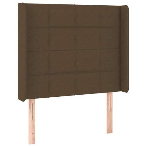 Krevet box spring s madracem LED tamnosmeđi 80 x 200 cm tkanina - Tamno smeđa 80 x 200 cm Blok s kvadratima Cijena