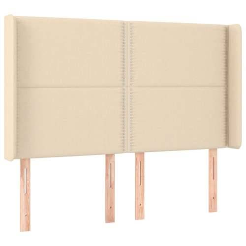Krevet box spring s madracem LED krem 140x200 cm od tkanine - Krema 140 x 200 cm Obično s čavlima Cijena