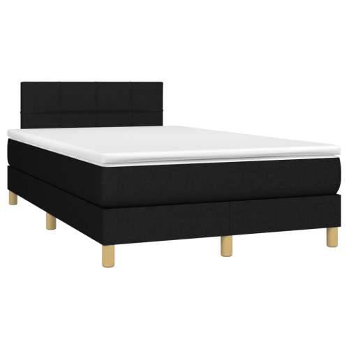 Krevet s oprugama i madracem crni 120 x 200cm od tkanine - Crna 120 x 200 cm Blok s kvadratima Cijena