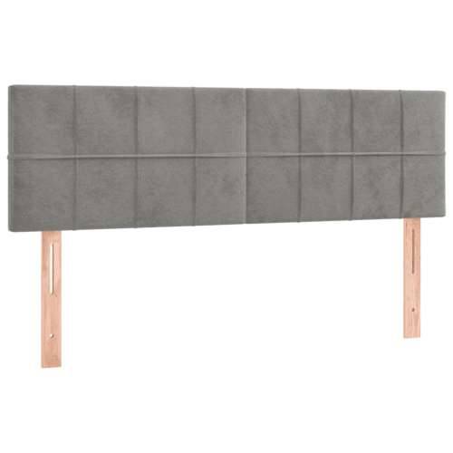 Krevet box spring s madracem LED svjetlosivi 140x200 cm baršun - Svjetlosiva 140 x 200 cm Blok s kvadratima Cijena