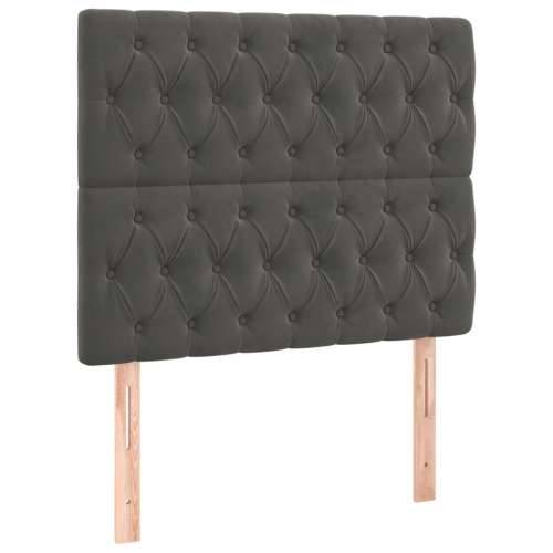 Box spring krevet s madracem tamnosivi 90x200 cm baršunasti Tamno siva 90 x 200 cm Dizajn s gumbima Cijena