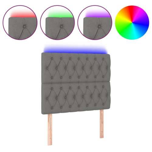 LED uzglavlje tamnosivo 100x7x118/128 cm od tkanine - Tamno siva 100 x 7 x 118/128 cm 1 Cijena