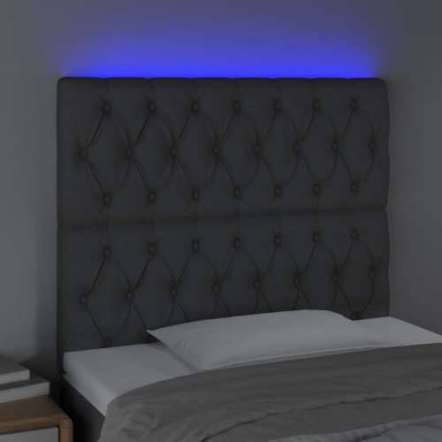 LED uzglavlje tamnosivo 100x7x118/128 cm od tkanine - Tamno siva 100 x 7 x 118/128 cm 1 Cijena