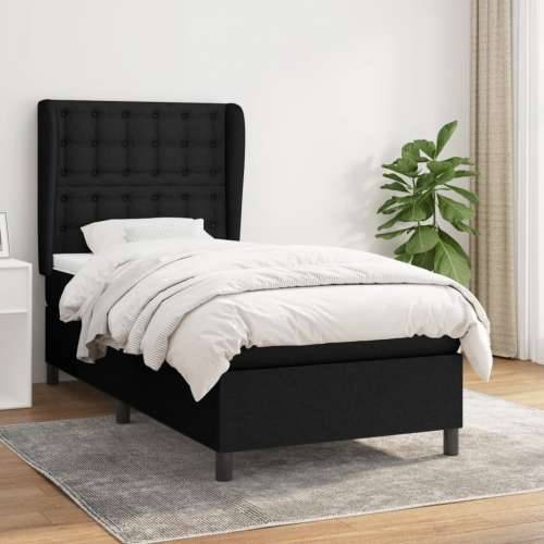 Krevet s oprugama i madracem crni 90x200 cm od tkanine - Crna 90 x 200 cm gumbi Cijena