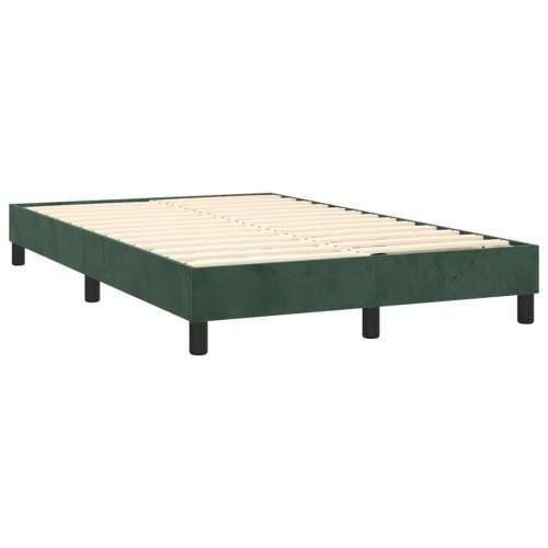 Krevet box spring s madracem LED tamnozeleni 120x200 cm baršun - Tamnozelena 120 x 200 cm Gladak dizajn Cijena