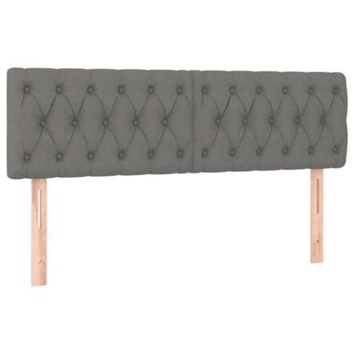 Krevet box spring s madracem LED tamnosivi 160x200 cm tkanina - Tamno siva 160 x 200 cm Dizajn s gumbima Cijena
