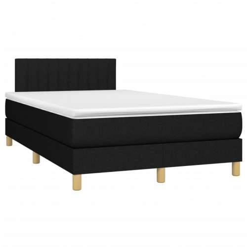 Krevet box spring s madracem LED crni 120 x 200 cm od tkanine - Crna 120 x 200 cm Okomite pruge Cijena