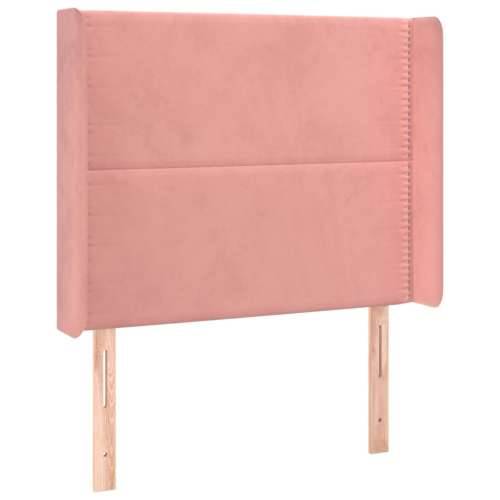Krevet box spring s madracem LED ružičasti 80x200 cm baršunasti - Ružičasta 80 x 200 cm Obično s čavlima Cijena