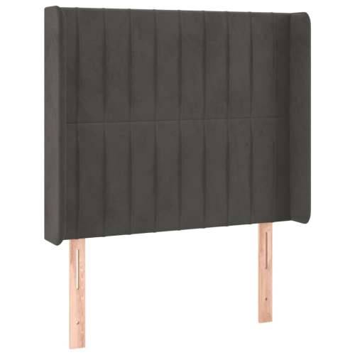 Krevet box spring s madracem LED tamnosivi 80 x 200 cm baršun - Tamno siva 80 x 200 cm Okomite pruge Cijena