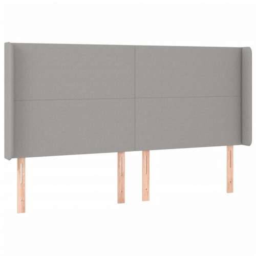 Krevet box spring s madracem LED svjetlosivi 200x200 cm tkanina - Svjetlosiva 200 x 200 cm Gladak dizajn Cijena