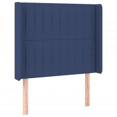 Krevet box spring s madracem LED plavi 90x200 cm od tkanine - Plava 90 x 200 cm Okomite pruge Cijena