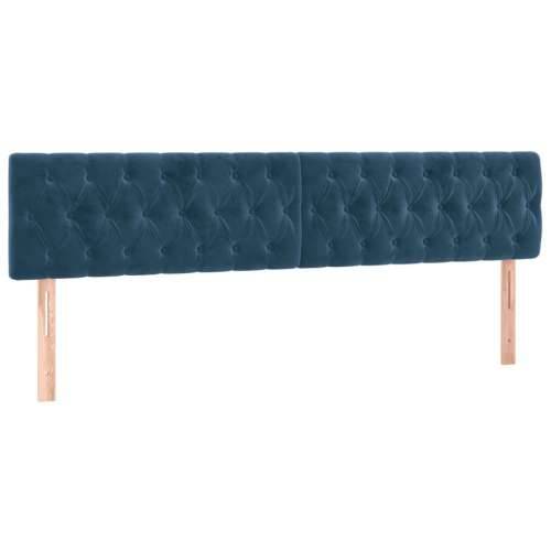 Krevet box spring s madracem LED tamnoplavi 200x200 cm baršun - Tamno plava 200 x 200 cm Dizajn s gumbima Cijena