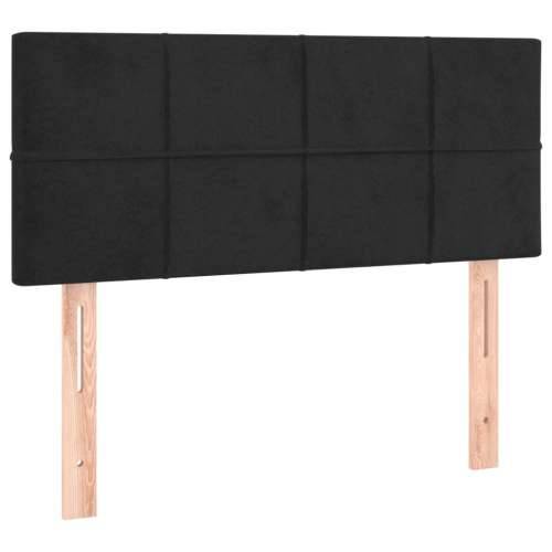 Krevet box spring s madracem LED crni 100x200 cm baršun - Crna 100 x 200 cm Blok s kvadratima Cijena