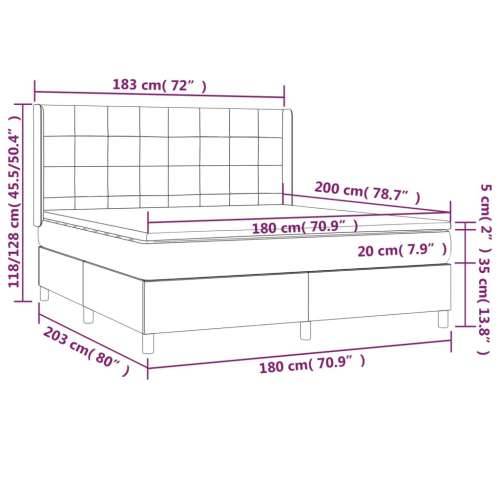 Krevet s oprugama i madracem tamnosivi 180x200 cm baršunasti - Tamno siva 180 x 200 cm Blok s kvadratima Cijena