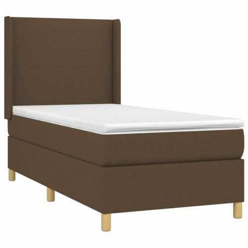 Krevet box spring s madracem LED tamnosmeđi 80 x 200 cm tkanina - Tamno smeđa 80 x 200 cm Gladak dizajn Cijena